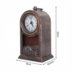 Horloge Décorative de Table Vintage avec Foyer à Piles et Effet Flamme