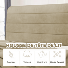Couette Matrimoniale Velours Duvet Double Face Uni avec Housse de Tête
