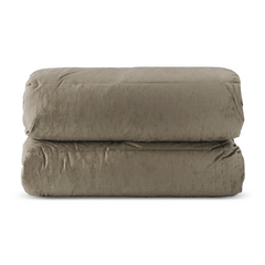 Couette Matrimoniale Velours Duvet Double Face Uni avec Housse de Tête