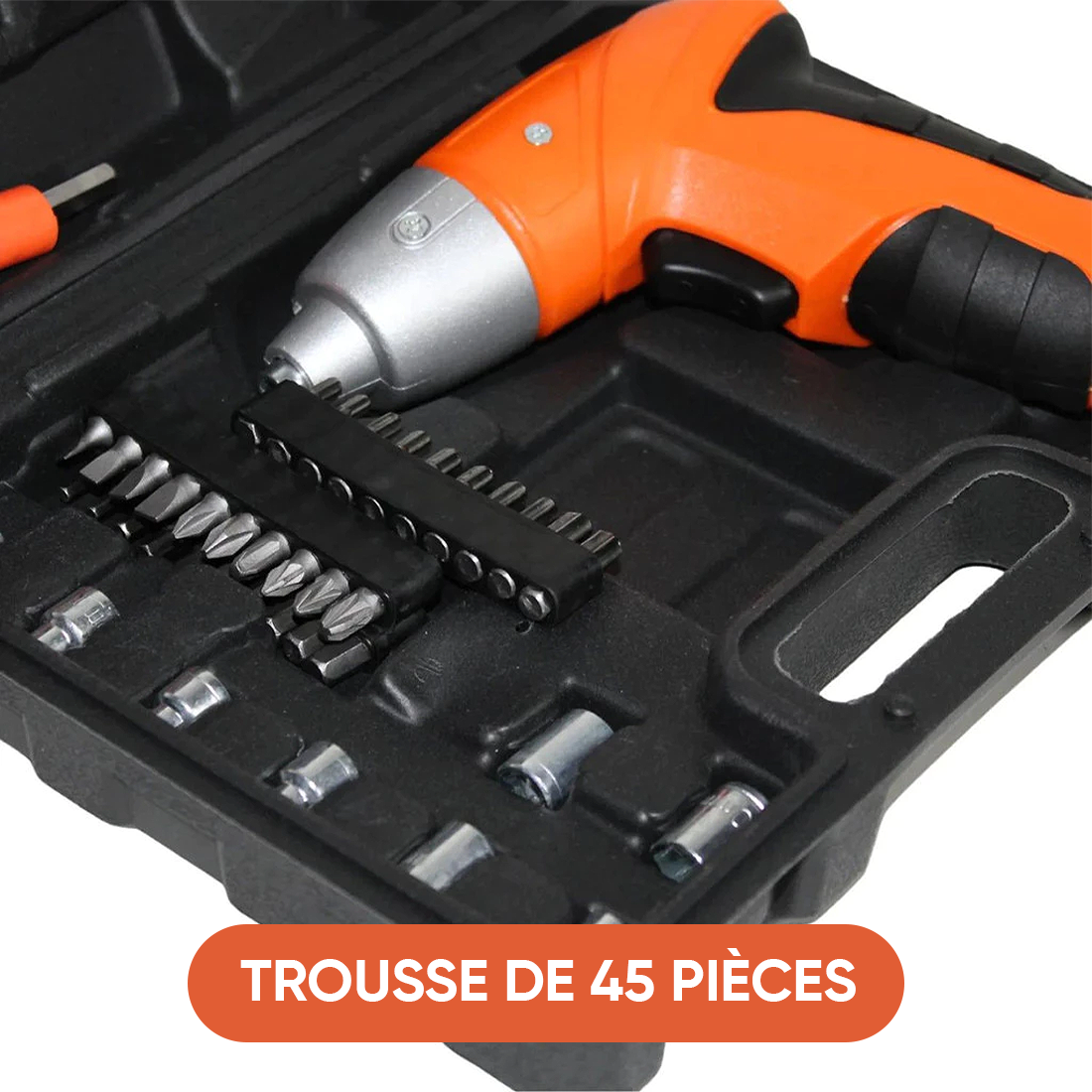 Mini Perceuse Visseuse 3.6V Batterie Rechargeable Kit 45 Accessoires et Mallette