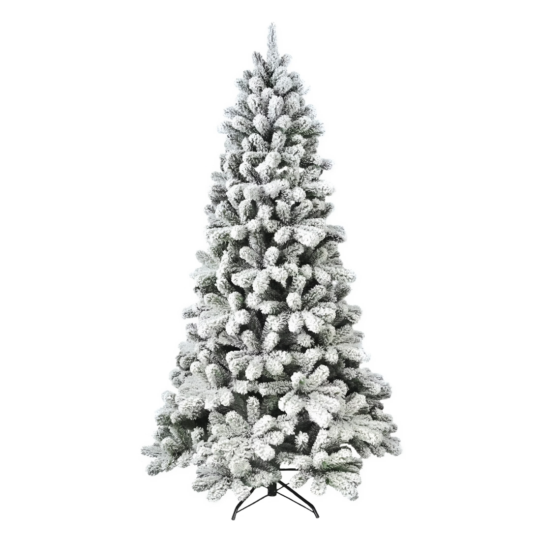 Sapin de Noël CORTINA Neigeux 210H 655 Branches Effet Neige Base en Métal