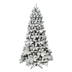 Sapin de Noël CORTINA Neigeux 210H 655 Branches Effet Neige Base en Métal