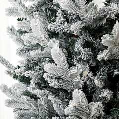 Sapin de Noël CORTINA Neigeux 210H 655 Branches Effet Neige Base en Métal