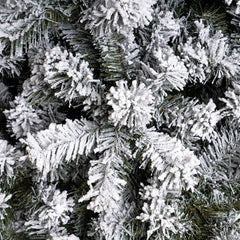Sapin de Noël MONTEROSA enneigé 210H, 882 branches, effet neige, base en métal