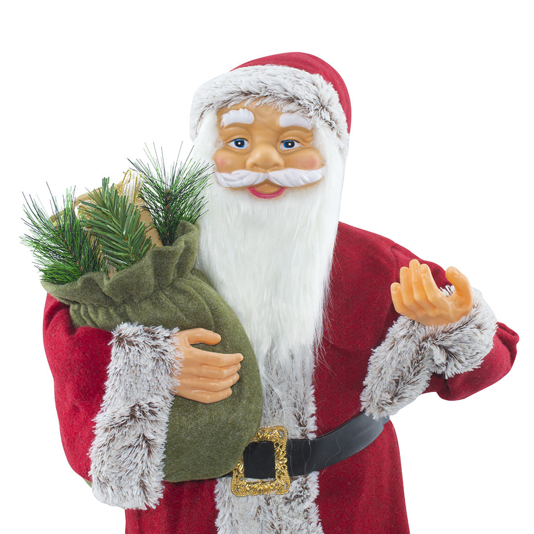 Père Noël 144410 Costume Rouge et Gris Décoration de Noël 90H cm