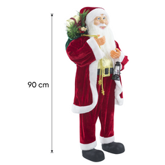 Père Noël avec Tenue Rouge 144413 Décoration de Noël Ornement de 90H cm.