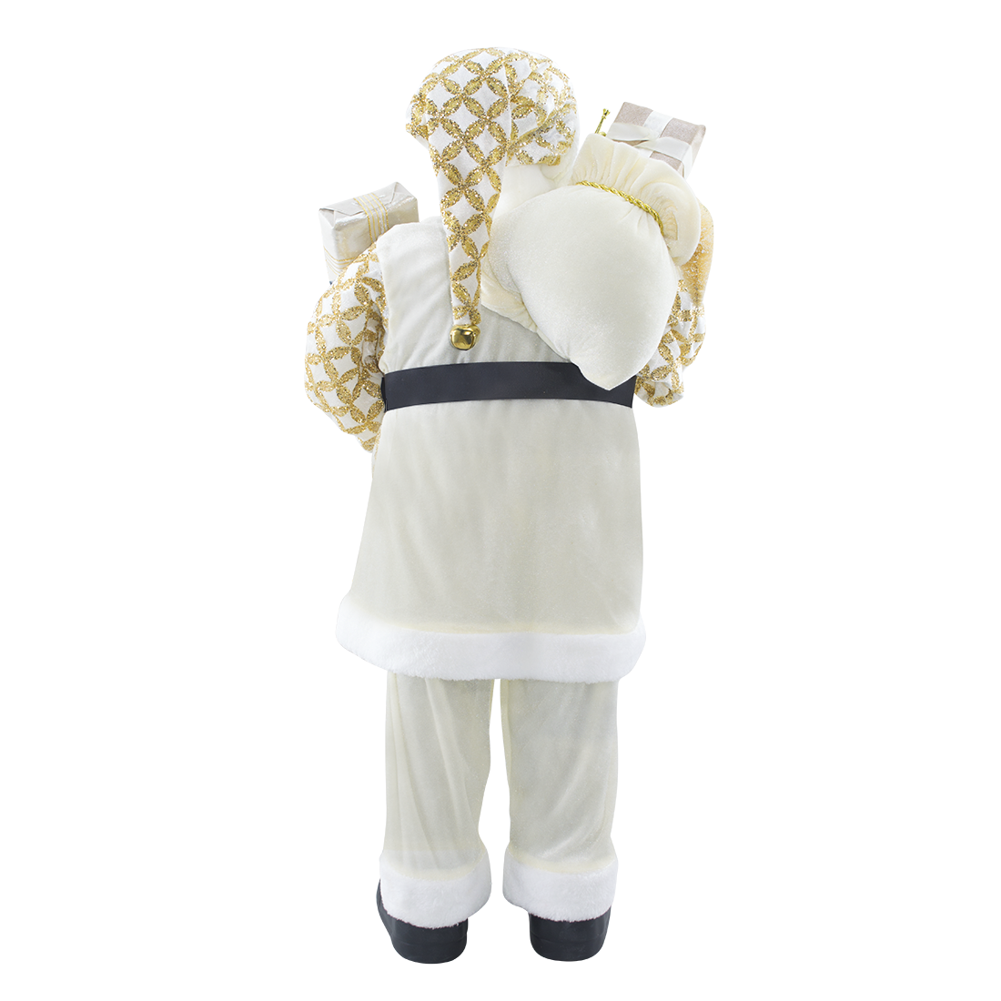 Père Noël en Habit Crème avec Paillettes 144494 Décoration de Noël 90H cm.