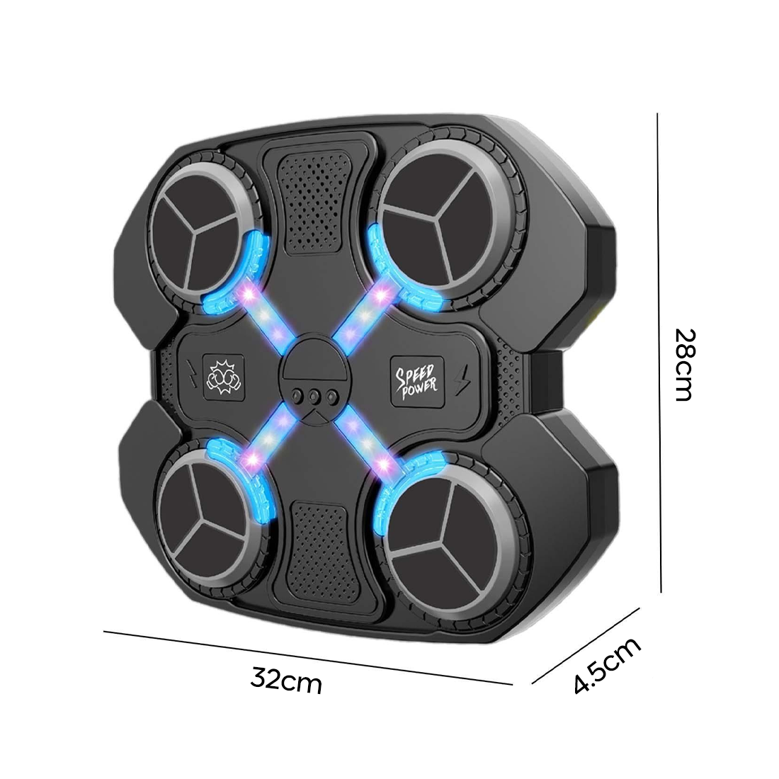 Machine de Boxe Musicale pour Enfants avec Bluetooth Lumières RGB, Sons et Gants