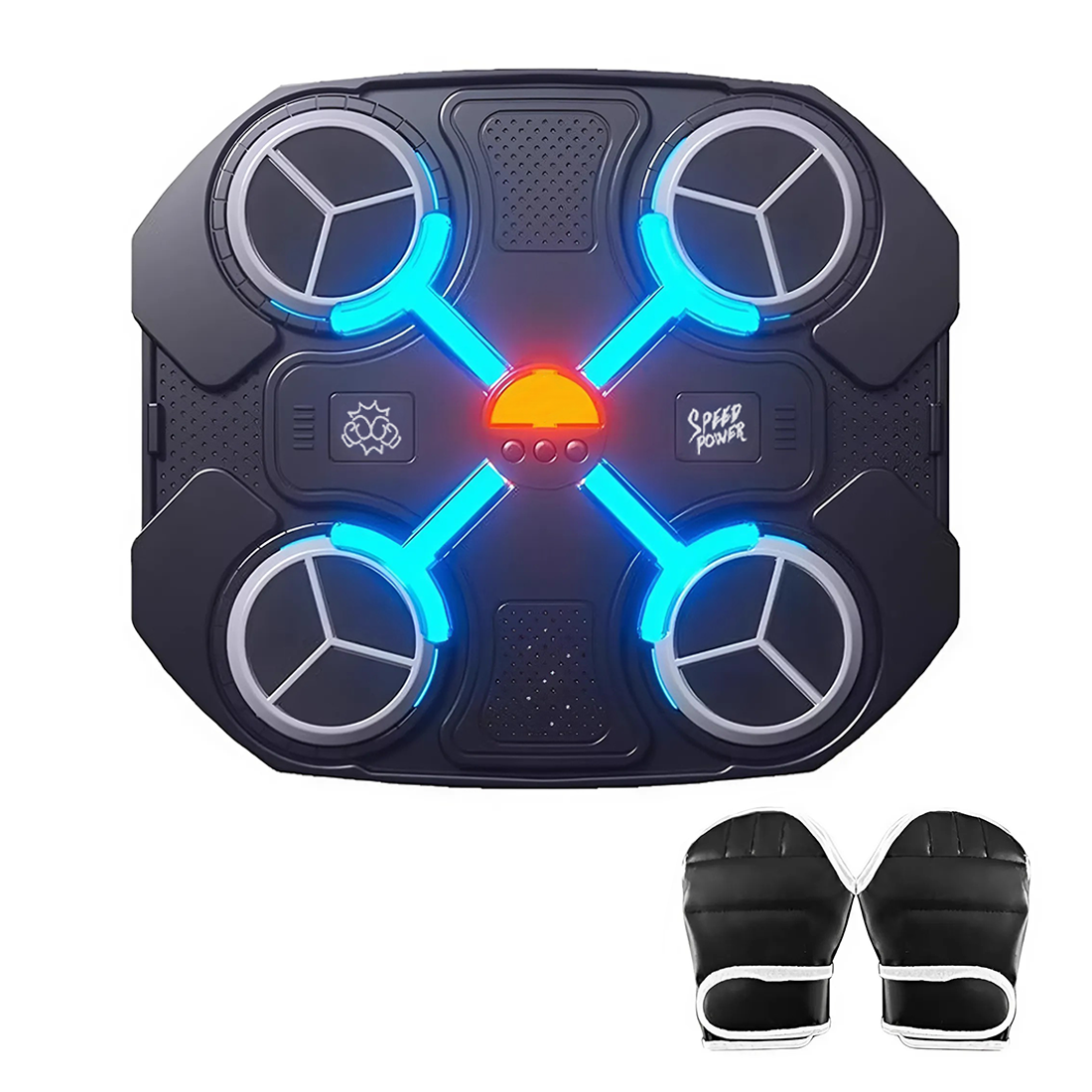 Machine de Boxe Musicale pour Enfants avec Bluetooth Lumières RGB, Sons et Gants