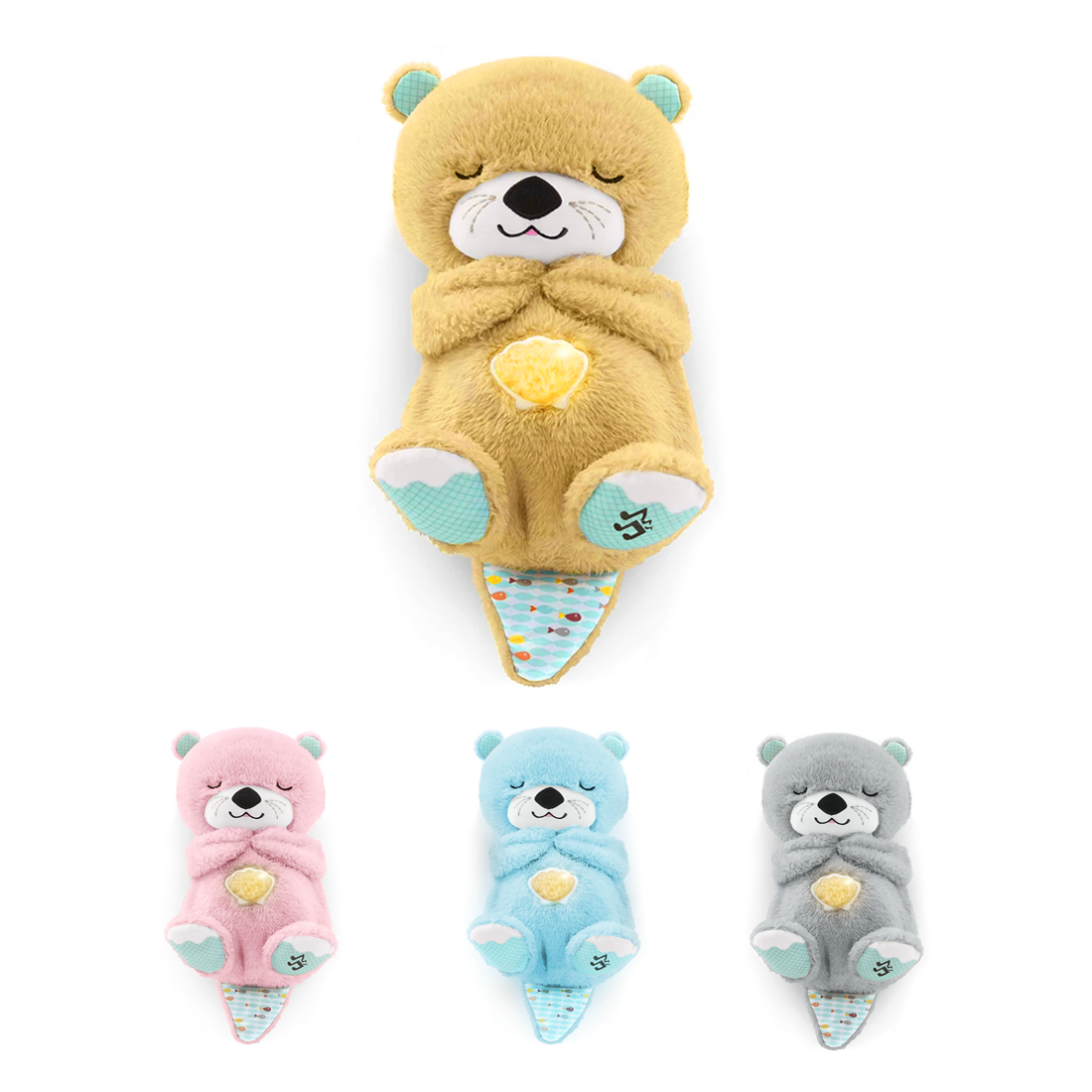 Peluche Loutre Respirant avec Musique et Lumières Apaisantes pour Bébés