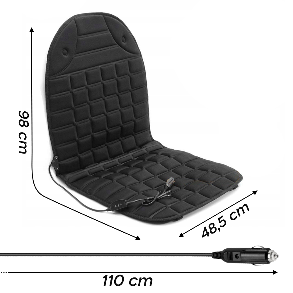 Coussin de siège chauffant universel avec 2 niveaux de réglage de chaleur