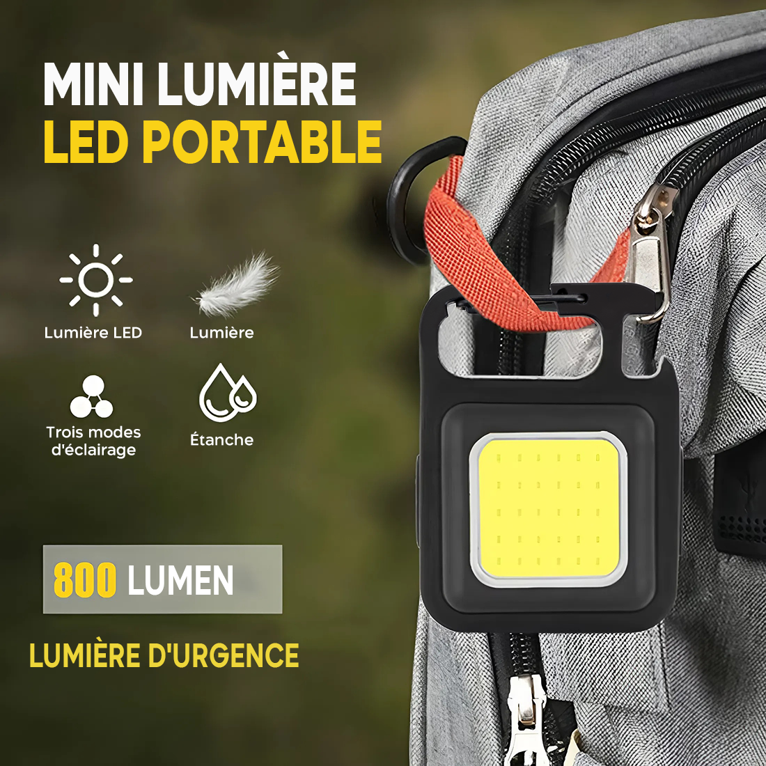 Mini Lampe LED Porte-Clés Multifonction avec Aimant et Décapsuleur
