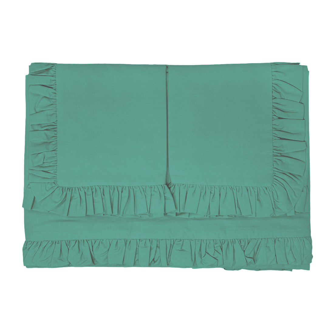 Ensemble lit double avec volant deux draps et deux taies d'oreiller avec volant