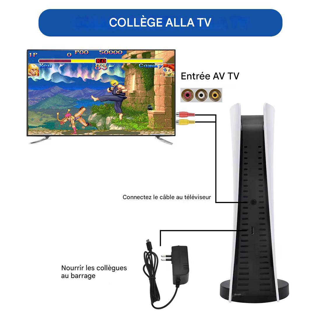 Console de jeux rétro pour TV, 200 jeux inclus avec 2 manettes filaires.