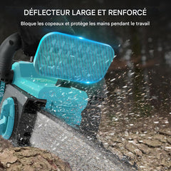 Tronçonneuse sans fil 3980W, lame 12", double batterie 21V, avec mallette