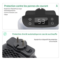 Mini radiateur électrique portable 800W avec écran LED et minuterie réglable