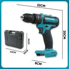 Perceuse-visseuse Double Batterie 21V Rechargeable Mallette avec Outils Inclus