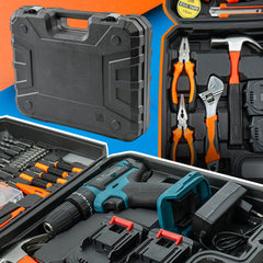 Perceuse-visseuse Double Batterie 21V Rechargeable Mallette avec Outils Inclus