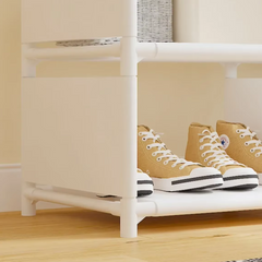 Armoire Garde-robe en Tissu Étagère Camping 9 Étagères Barres de Penderie
