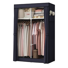 Armoire en Tissu 2 Portes avec Étagères et Barre à Vêtements, Idéale Camping
