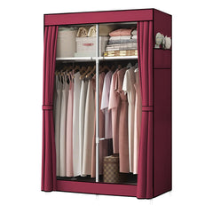 Armoire en Tissu 2 Portes avec Étagères et Barre à Vêtements, Idéale Camping