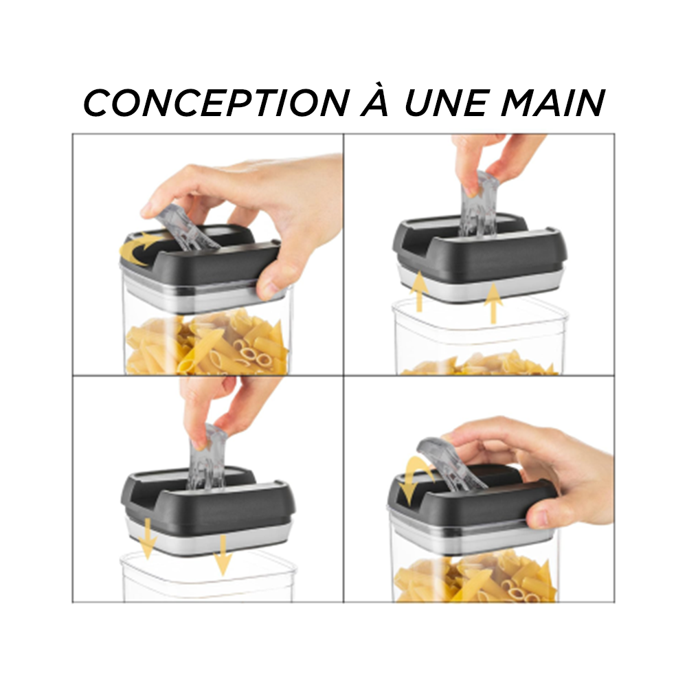Kit de 7 Contenants Hermétiques pour Aliments, Bocaux pour Pâtes et Biscuits.