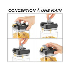 Kit de 7 Contenants Hermétiques pour Aliments, Bocaux pour Pâtes et Biscuits.