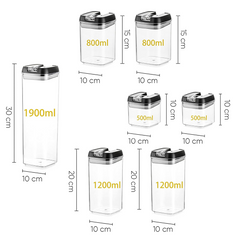 Kit de 7 Contenants Hermétiques pour Aliments, Bocaux pour Pâtes et Biscuits.