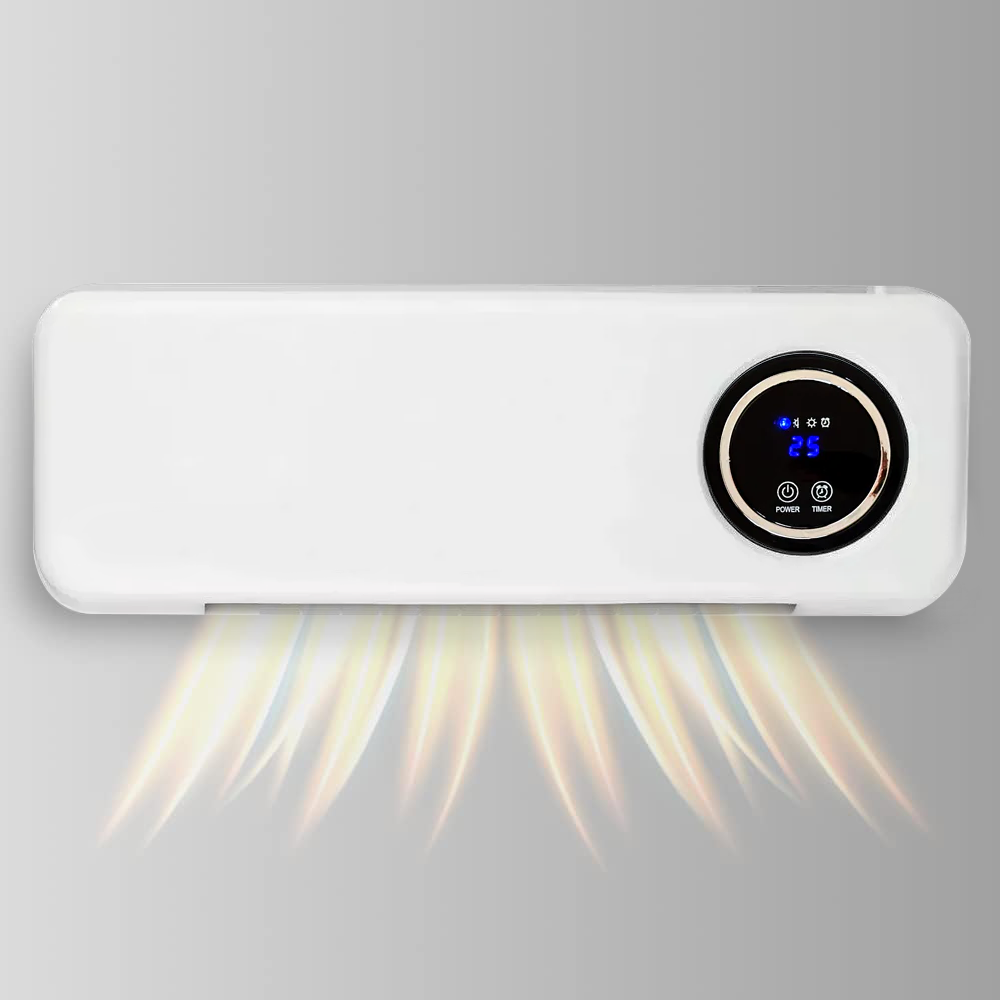 Radiateur soufflant mural 2000W avec télécommande, écran LCD et minuterie