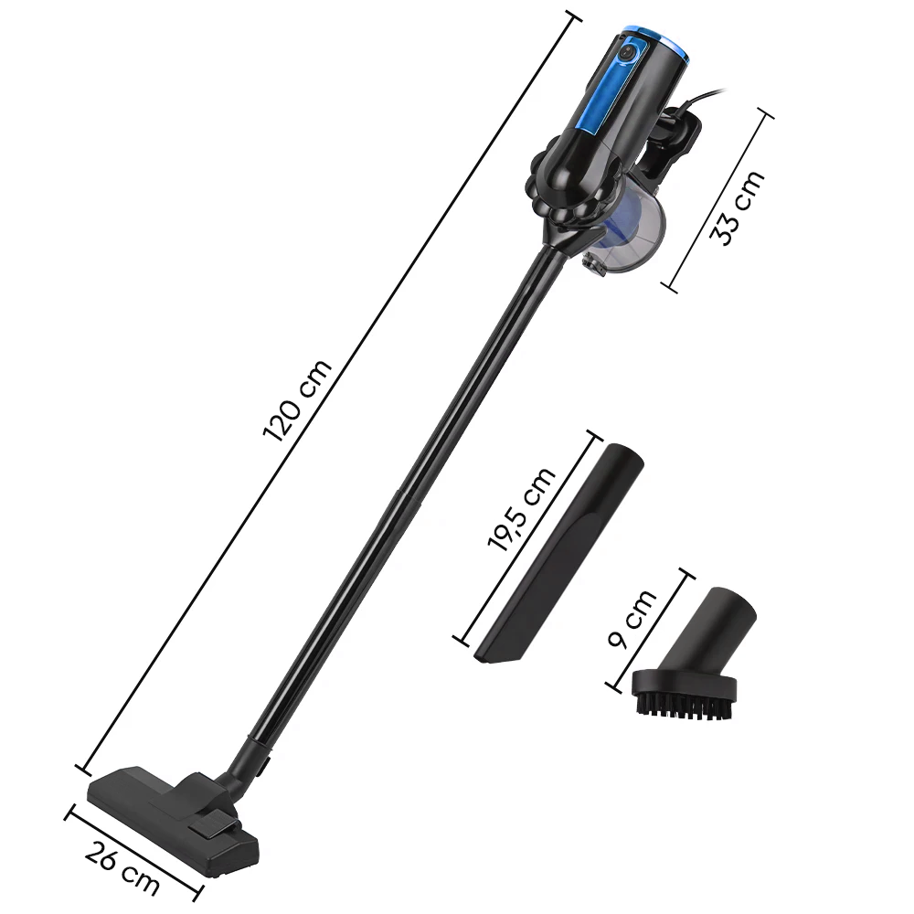 Aspirateur Cyclonique 1000W 3 en 1 Balai Électrique avec Filtre HEPA et Câble