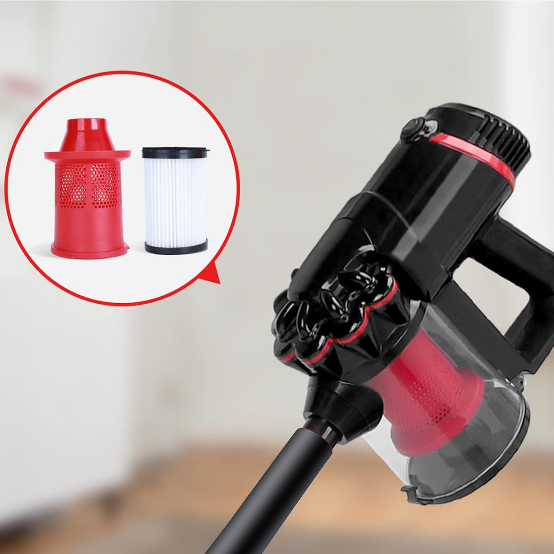Aspirateur Cyclonique 1000W 3 en 1 Balai Électrique avec Filtre HEPA et Câble