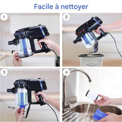 Aspirateur Cyclonique 1000W 3 en 1 Balai Électrique avec Filtre HEPA et Câble