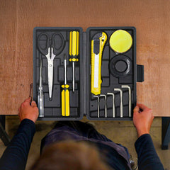 Kit d'outils multifonctions 12 pièces, mini valise portable, outils manuels