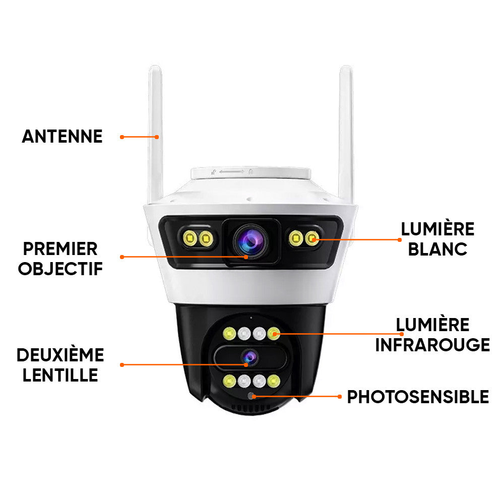 Caméra Wi-Fi de vidéosurveillance contrôle à distance alarme et protection IP66