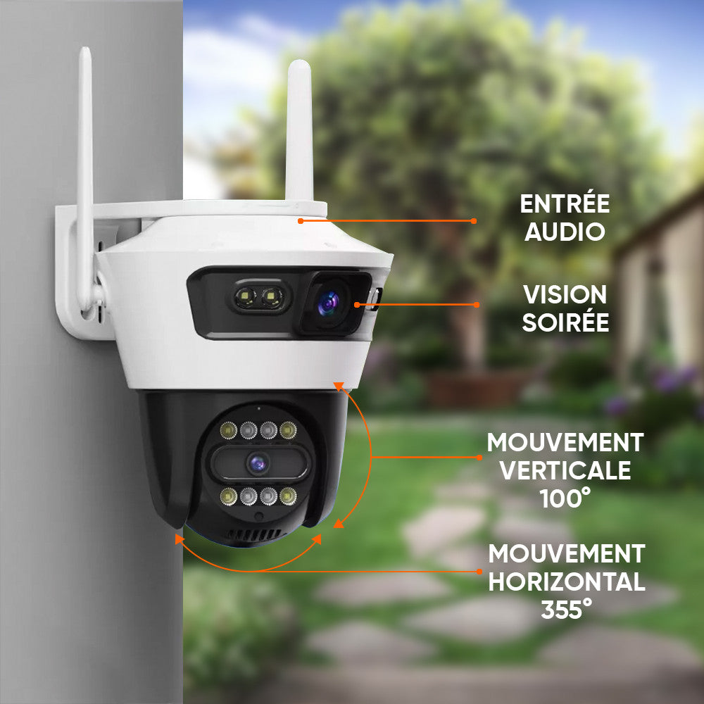 Caméra Wi-Fi de vidéosurveillance contrôle à distance alarme et protection IP66