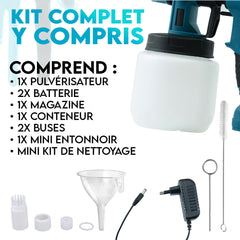 Pulvérisateur sans fil 48V avec pistolet et réservoir 800ml