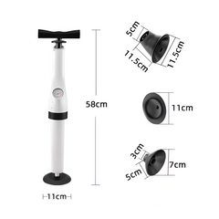 Déboucheur de lavabo Manomètre de pression Piston gonfleur évacuation WC lavabo