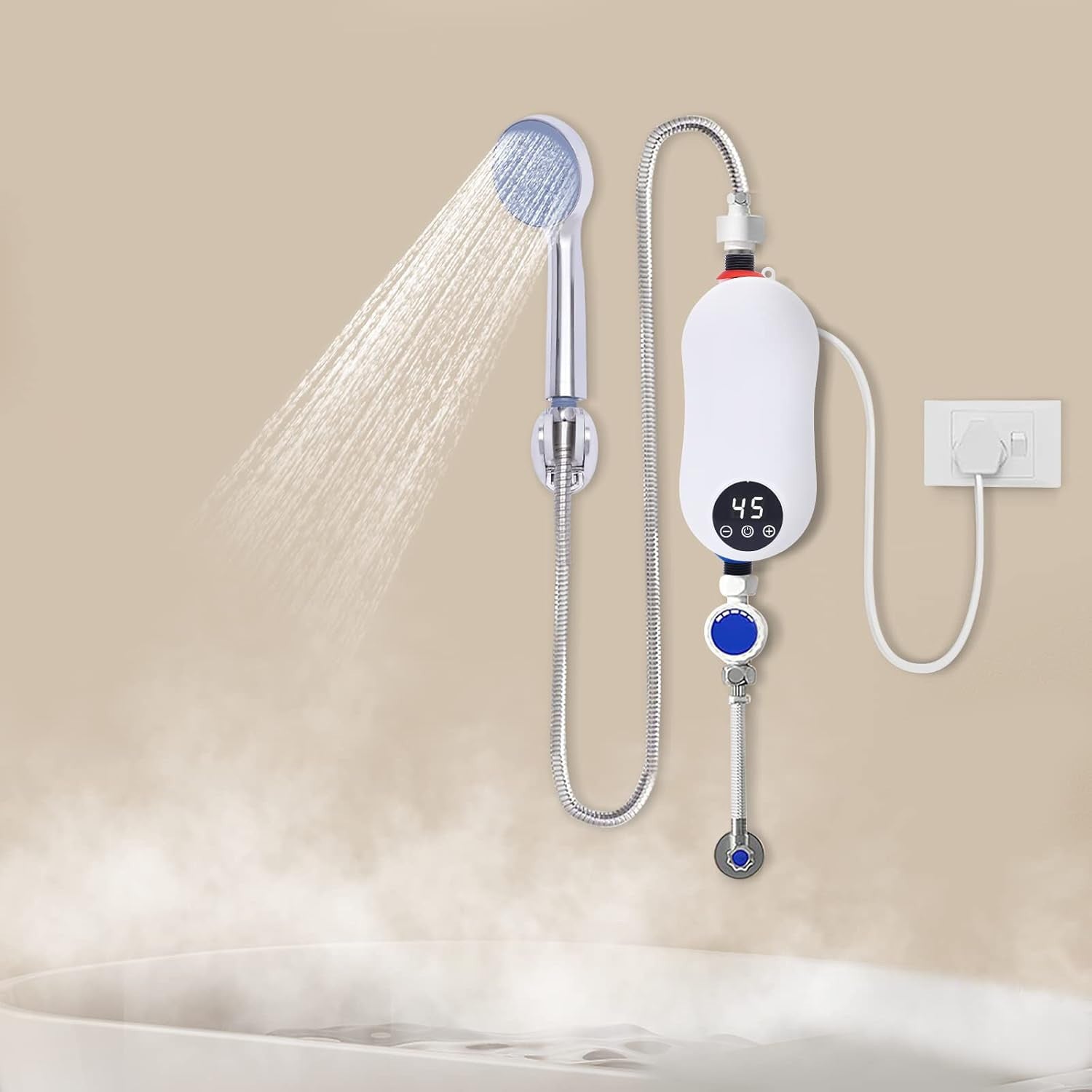 Chauffe-eau instantané électrique 3500W avec mélangeur et thermostat