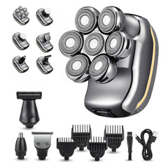 Rasoir Électrique Homme 5 en 1 Étanche, Rechargeable, Tondeuse Barbe & Cheveux