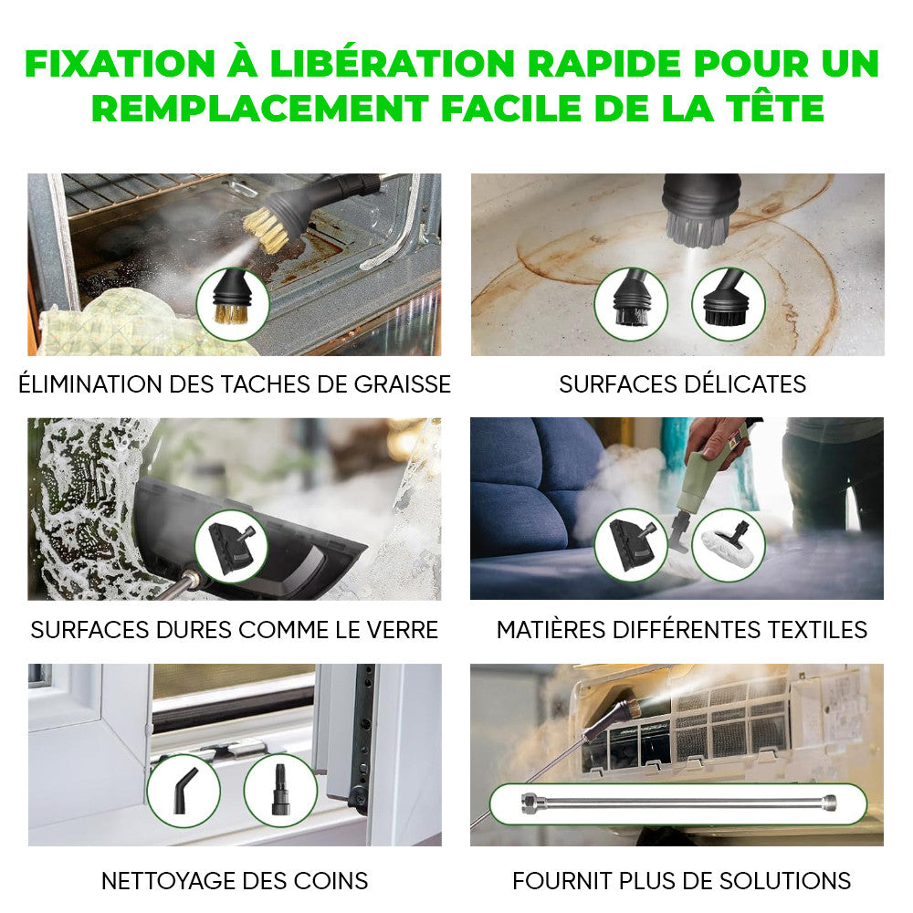 Nettoyeur à Vapeur Portable 1600ml Haute Pression Pour Maison et Voiture