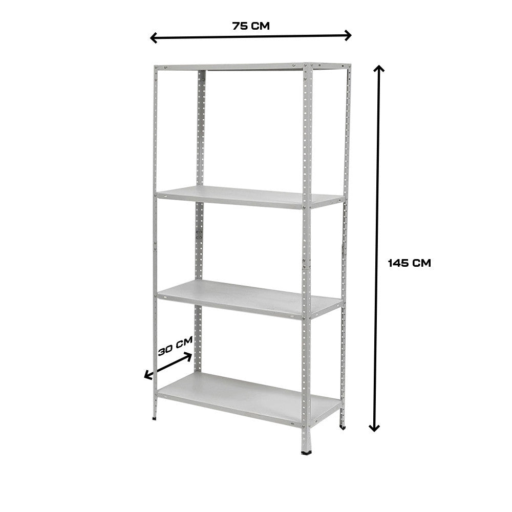 Étagère 4 niveaux Métal BLANC, étagères MDF Modulaires, capacité 160K