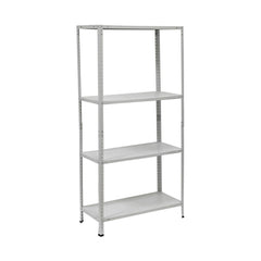 Étagère 4 niveaux Métal BLANC, étagères MDF Modulaires, capacité 160K