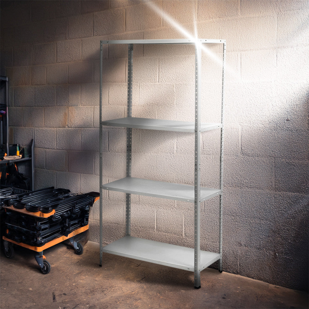 Étagère 4 niveaux Métal BLANC, étagères MDF Modulaires, capacité 160K