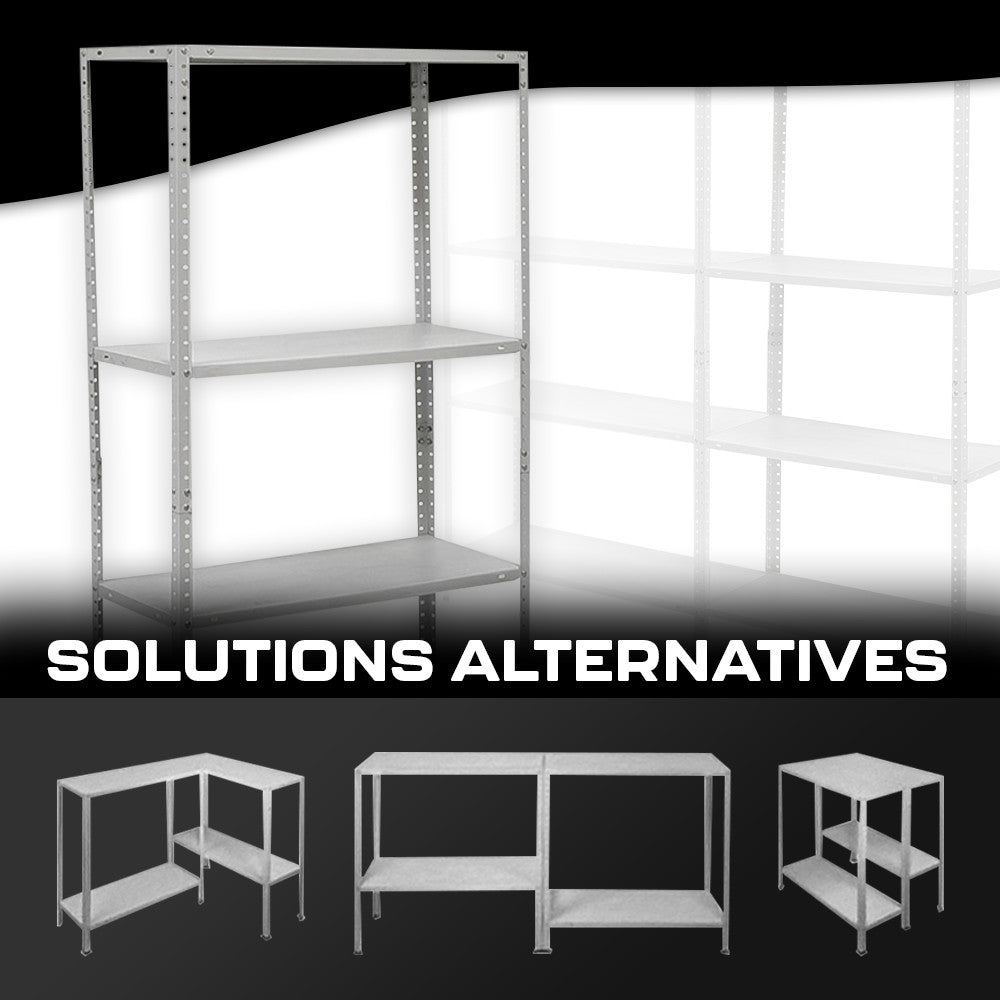 Étagère 4 niveaux Métal BLANC, étagères MDF Modulaires, capacité 160K