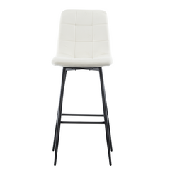 Lot 2 tabourets velours VELVETTE, structure noire, dossier et repose-pieds