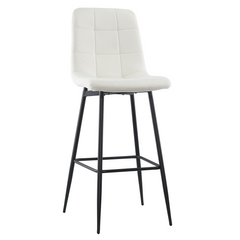 Lot 2 tabourets velours VELVETTE, structure noire, dossier et repose-pieds
