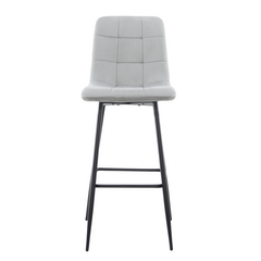 Lot 2 tabourets velours VELVETTE, structure noire, dossier et repose-pieds