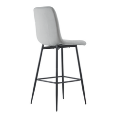 Lot 2 tabourets velours VELVETTE, structure noire, dossier et repose-pieds