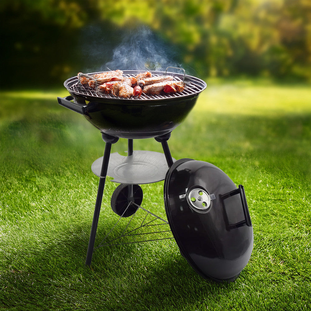 Barbecue Rond Enrico Coveri BBQ Charbon Couvercle Structure en Métal