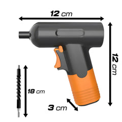 Mini Perceuse Visseuse Rechargeable 3,7V avec Kit de Mini Embouts pour Tournevis
